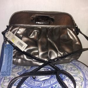 Vera Wang silver crossbody purse
